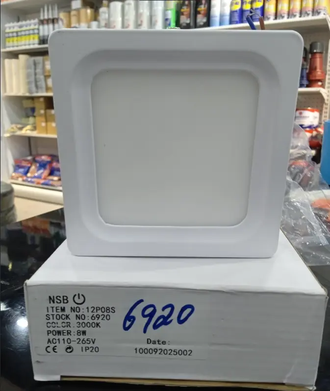 Square LED Surface Panel light (8W, 3000K, IP20)