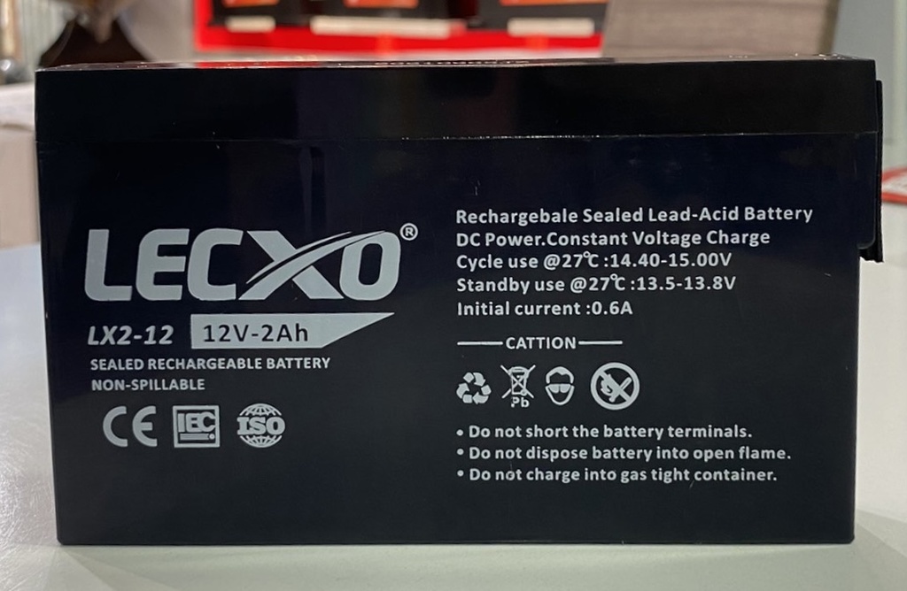 LECXO Sealed Rechargeable Battery - 12V 2AH