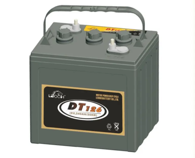 LEOCH GOLF CART BATTERY 6V 240AH (WET LEAD-ACID BATTERY) - MODEL: DT126 