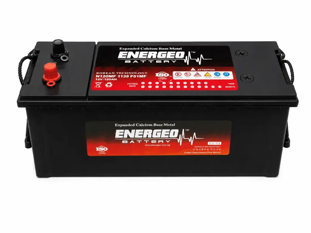 ENERGEO MF BATTERY 12V 120AH-N120 135F51MF CCA:850amp  (L-19.80", W-7.16", H-8.18")