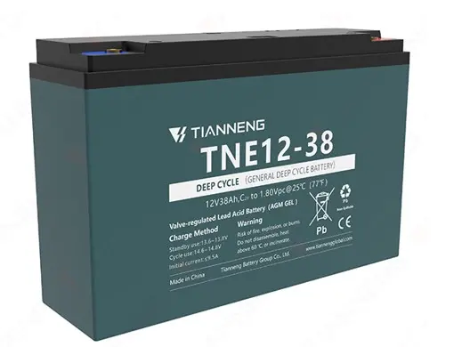 TIANNENG Maintenance-Free Sealed Lead-Acid (AGM GEL) Battery 12V 38Ah (L-10.51", W-3.03", H-6.69")