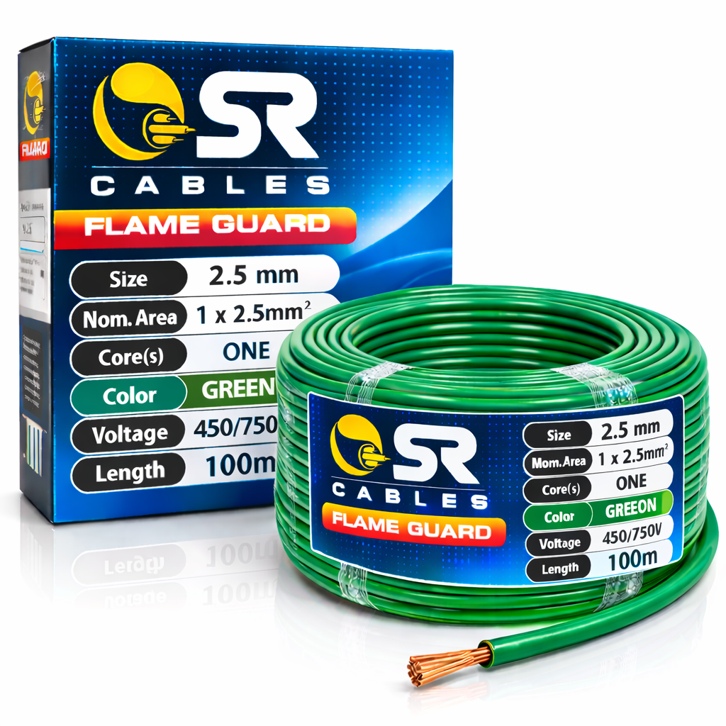 Electric Cable 2.5mm Green - 100 Mtr (SR)