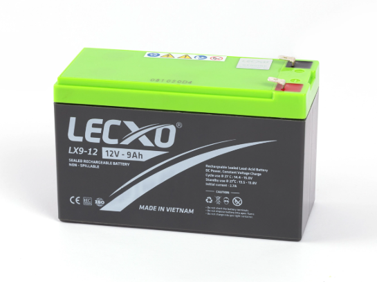 LECXO Sealed Rechargeable Battery - 12V 9AH (L-5.95", W-2.56", H-3.92")