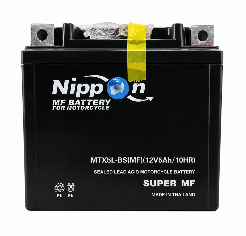 NIPPON MF Motor Cycle Battery 12V 5AH (MT Z-5S) (1BOX = 10NOS)