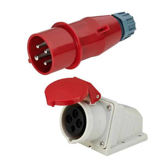 INDUSTRIAL SOCKET 16AMP 4 PIN (RED AND WHITE)