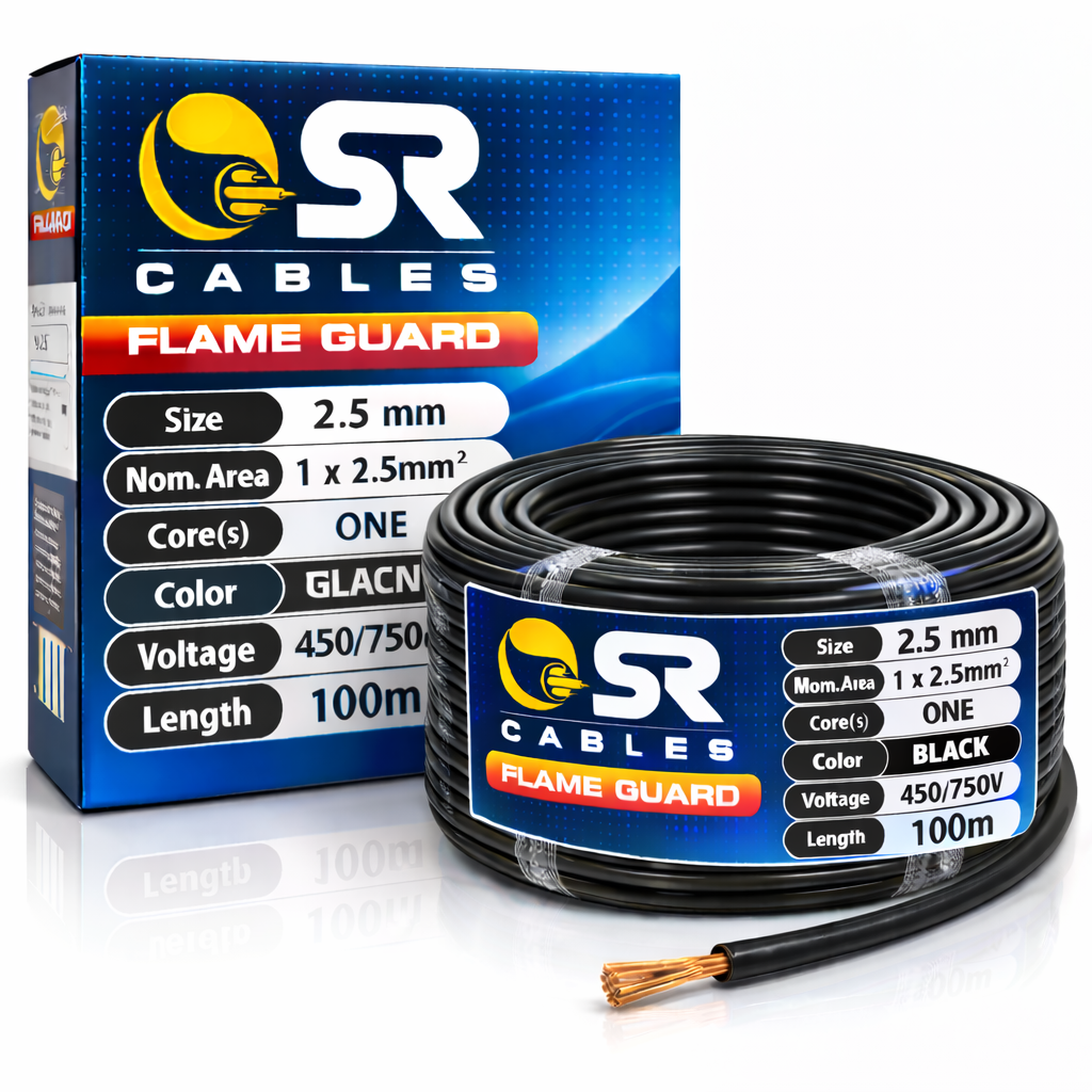 Electric Cable 2.5mm Black - 100 Mtr (SR)