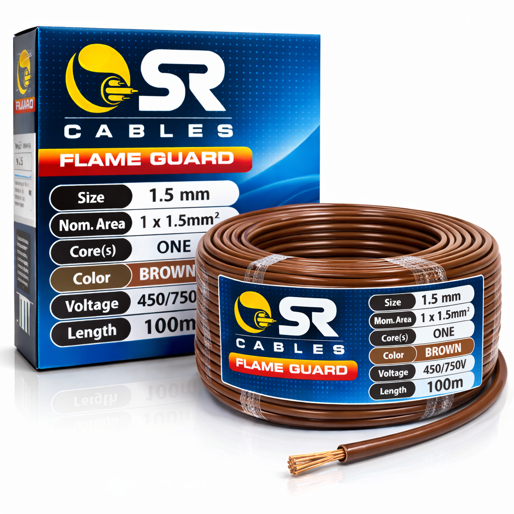 Electric Cable 1.5mm Brown - 100Mtr (SR)