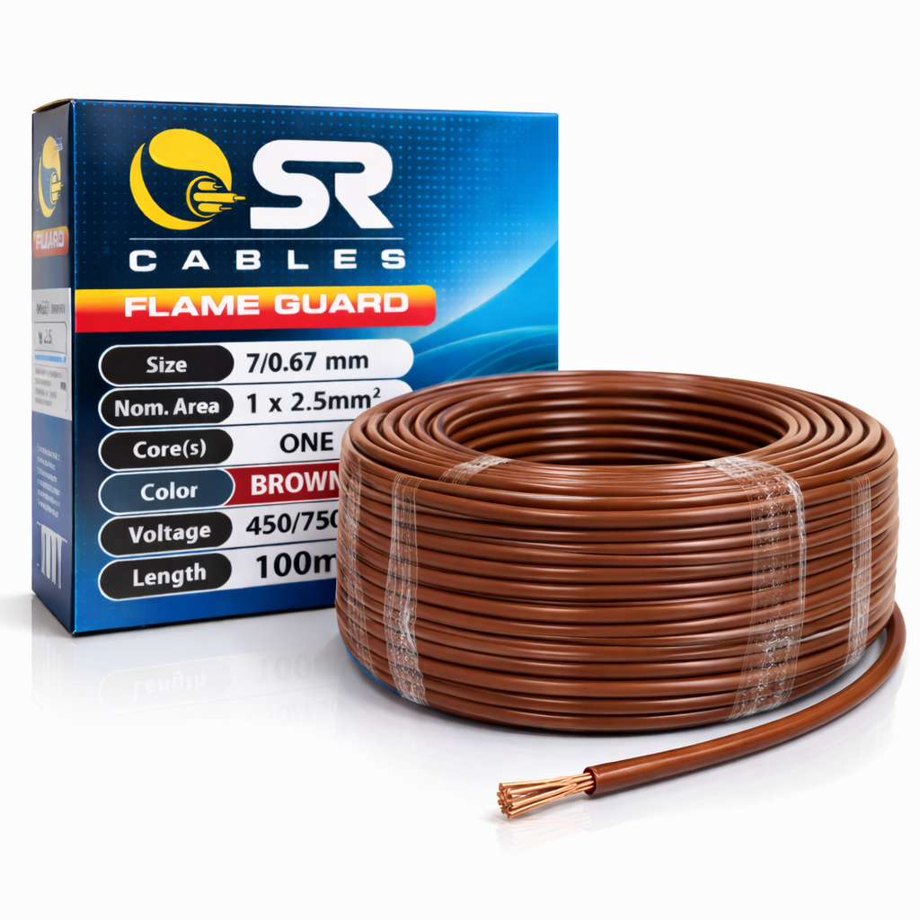 Electric Cable 2.5mm Brown - 100Mtr (SR)