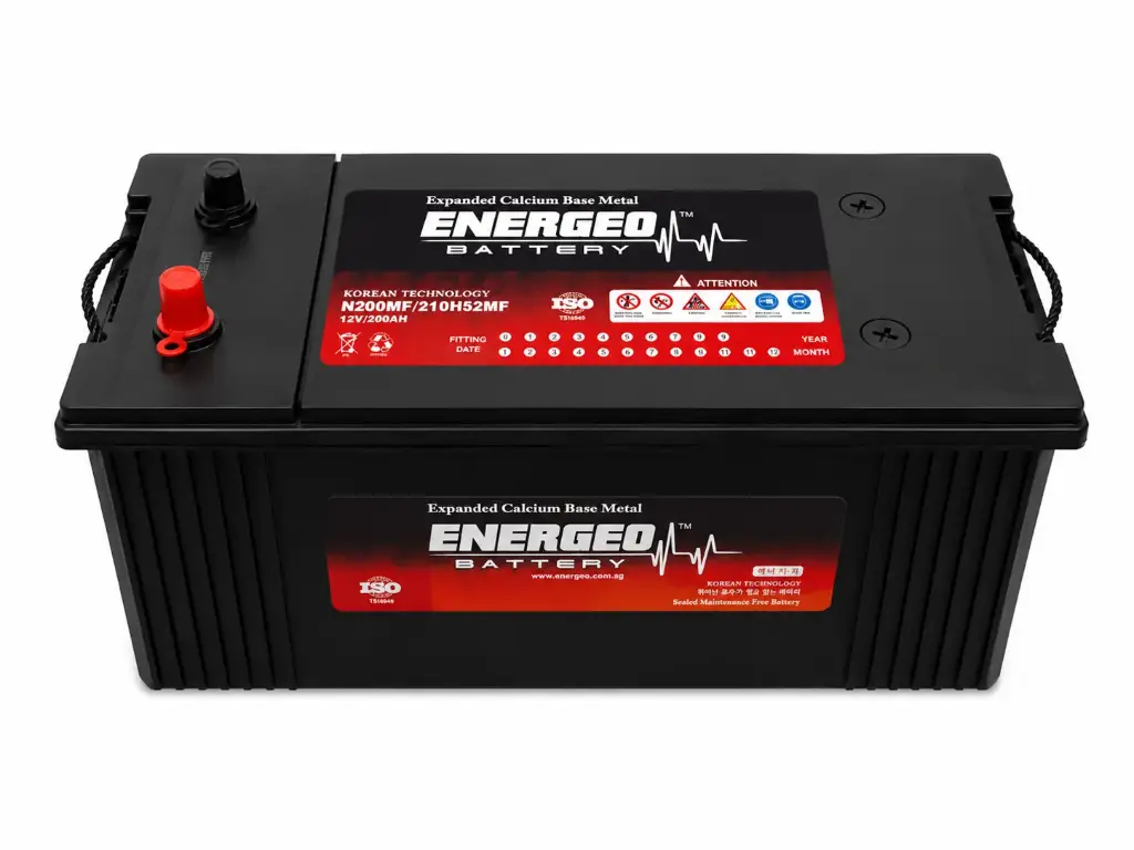 ENERGEO MF BATTERY 12V 200AH N200 210H52MF  (CCA:1100amp) (L-19.80", W-10.27", H-8.54") (WITH STANDARD TERMINAL)