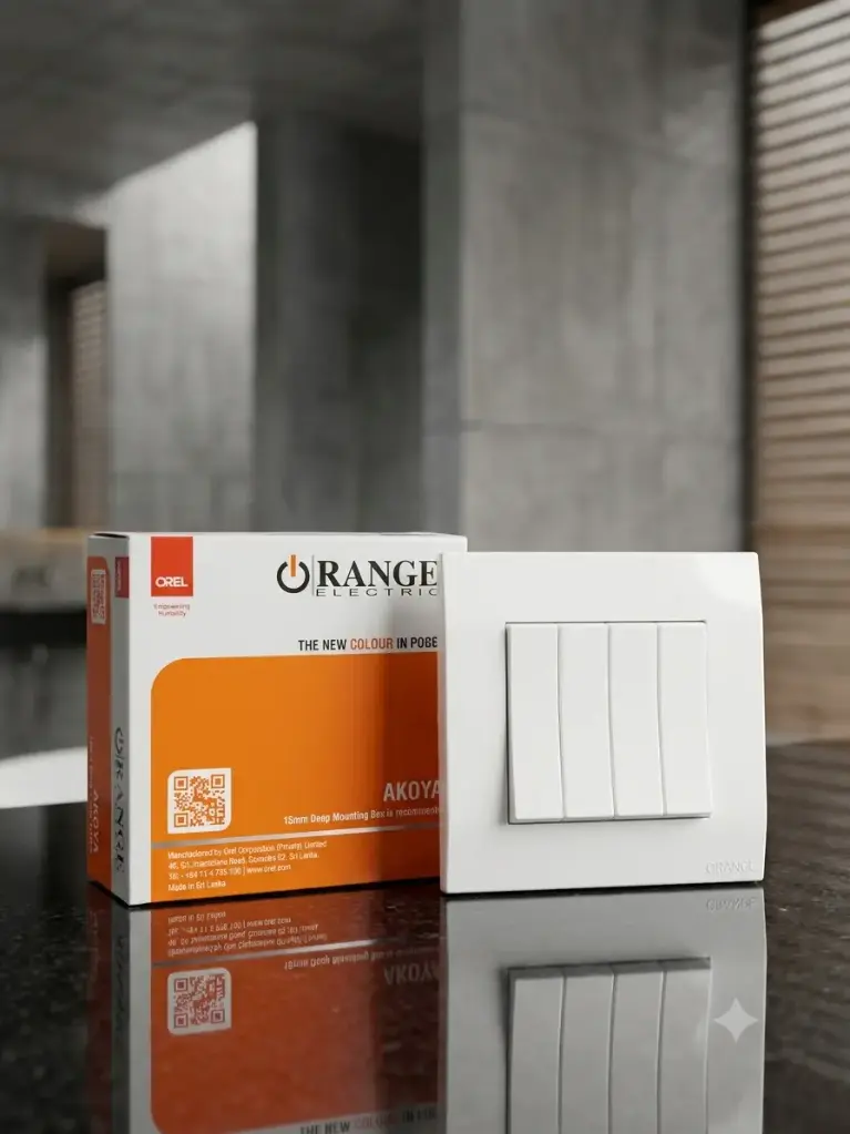 ORANGE AKOYA WHITE 16A 4 GANG 1 WAY SWITCH (260-0140)