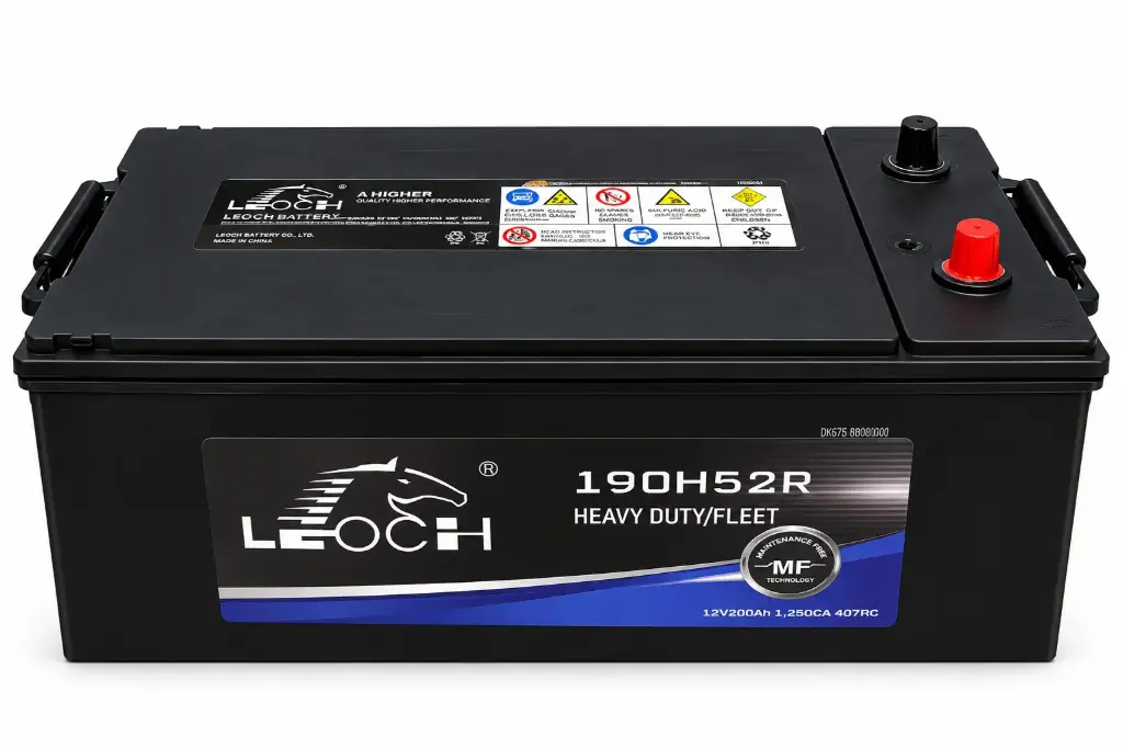 LEOCH HEAVY DUTY FLOODED BATTERY 12V 200AH (190H52R) (L-20.5", W-10.3", H-9.47")