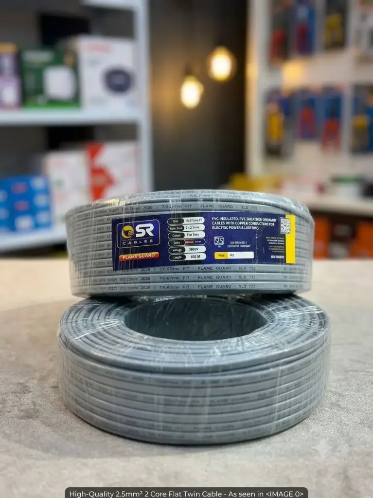 TWIN FLAT CABLE GRAY 2.5MM 2 CORE X 100 MTR (SR)