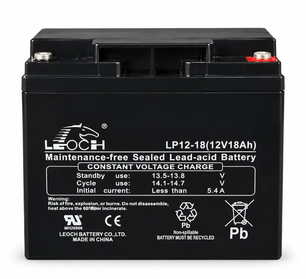 LEOCH LP BATTERY 12V 18AH (LP12-18) (L-8.15", W-3.01", H-6.59")