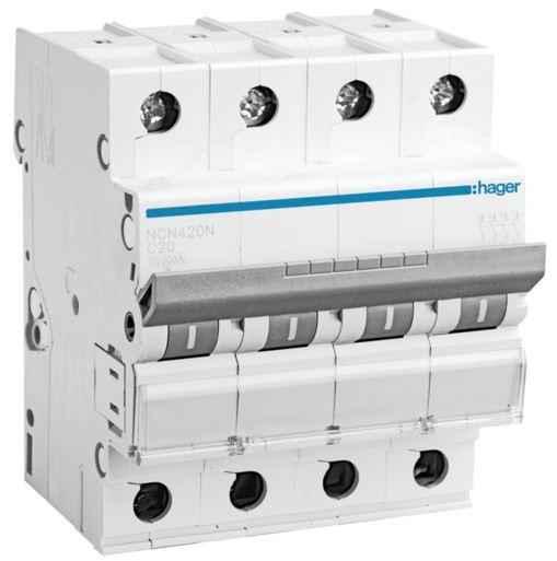HAGER MCB 4P 10KA C 40A (NCN440N)