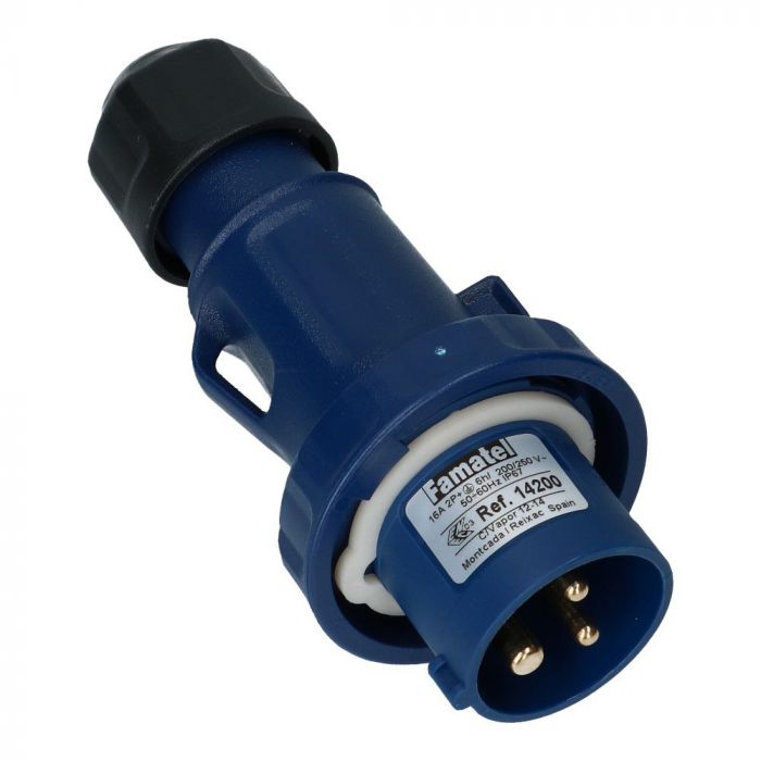 Industrial Plug IP67 240V 16A 2P+1 - Plug Male (14200 FAMATEL BRAND)(Country of Origin Spain)