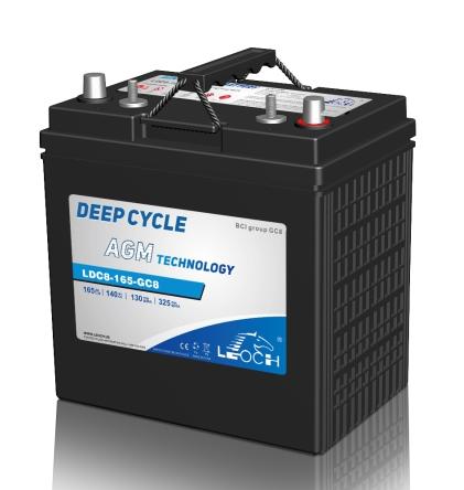 [1132] LEOCH BUGGY BATTERY LDC8V-165-GC8-(L-10.24", W-7.0 9",H-9.92")(MAINTENANCE FREE) (AGM technology)