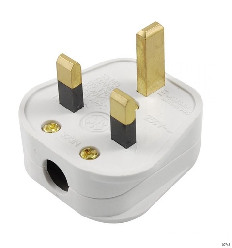 [1045] Plug Top 13A Fused White