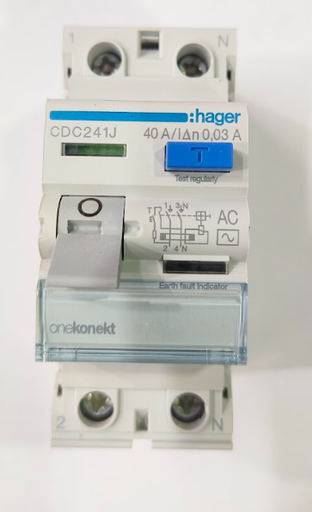 [1147] HAGER RCCB (ELCB) 2P 30MA 40A (CDC241J)