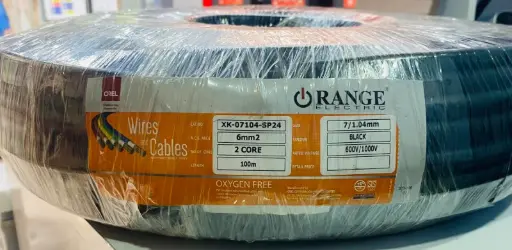 [1353] ROUND CABLE BLACK 6MM 2 CORE X 100 MTR (ORANGE XK-07104-SP2)