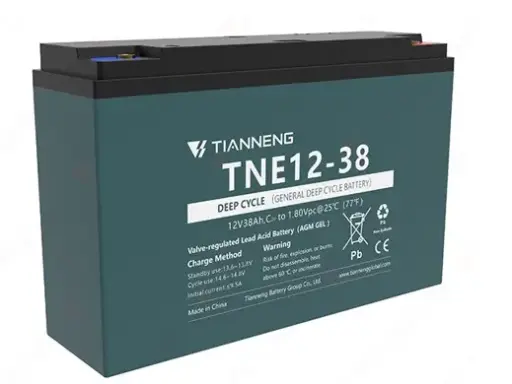 [1140] TIANNENG Maintenance-Free Sealed Lead-Acid (AGM GEL) Battery 12V 38Ah (L-10.51", W-3.03", H-6.69")