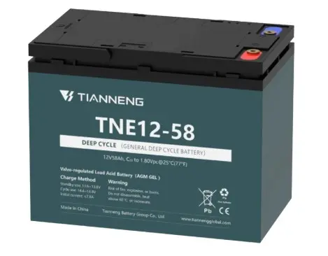 [1360] TIANNENG Maintenance-Free Sealed Lead-Acid  (AGM GEL) Battery 12V 58Ah (L-8.82", W-5.31", H-7.01")