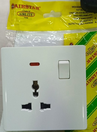 [1361] AIRSTAR 1 Gang 13A Multi Function Switch Socket With Neon