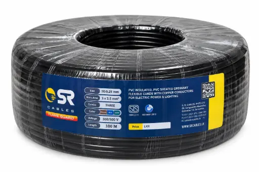 [1410] FLEXIBLE CABLE BLACK 2.5MM 3 CORE X 100 MTR (SR)