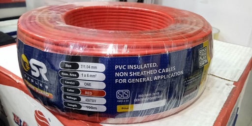 [1437] Electric Cable 6mm Red - 100 Mtr (SR)
