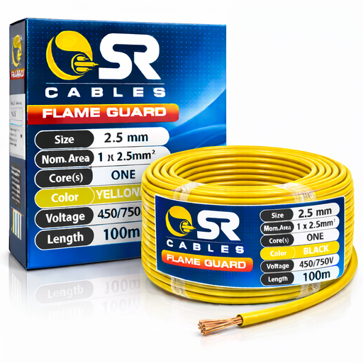 [1434] Electric Cable 2.5mm Yellow -100 Mtr (SR)