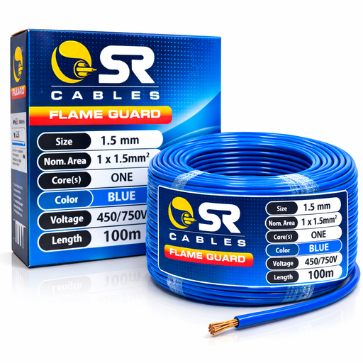 [1449] Electric Cable 1.5mm Blue - 100 Mtr (SR)