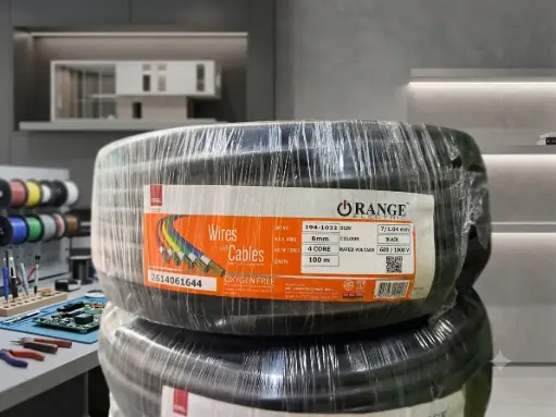 [1490] ROUND CABLE BLACK 6MM 4 CORE X 100 MTR (ORANGE XK-07104-SP4)