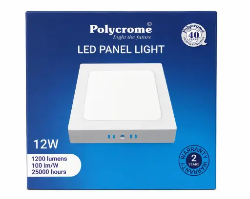 [1569] POLYCROME LED PANEL LIGHT 12W SQUARE SURFACE DAYLIGHT 6500K (174×35MM)